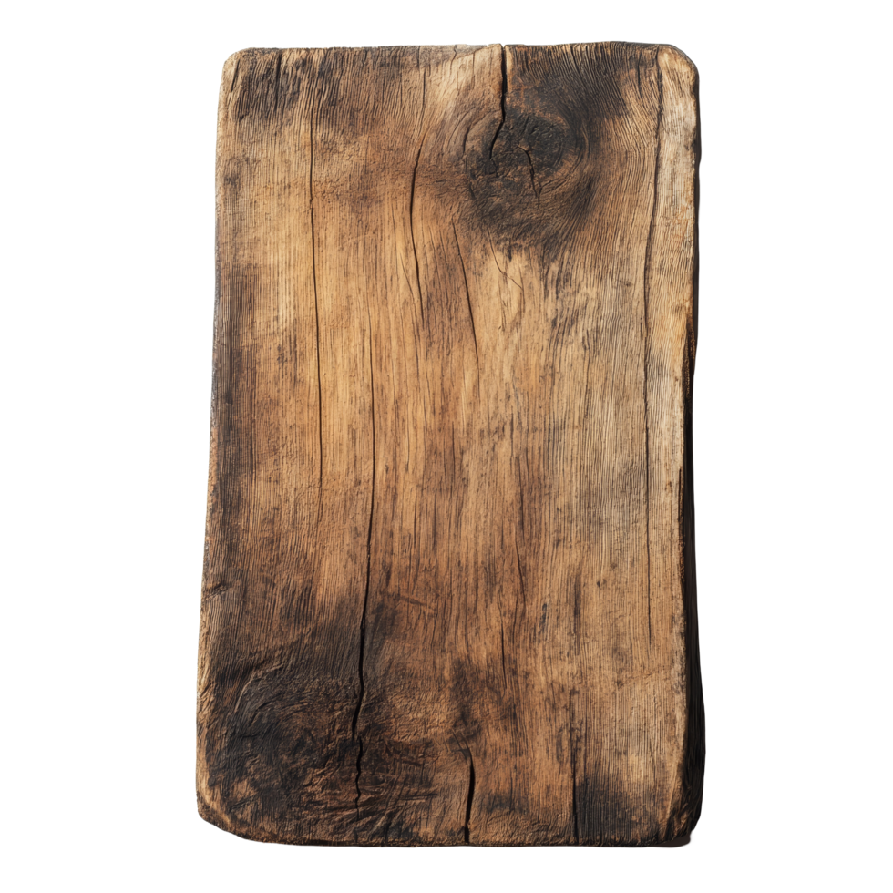 Old solid wooden board with rustic texture isolated on a transparent background for creative design and decor purposes, old solid wooden board isolated on transparent background png