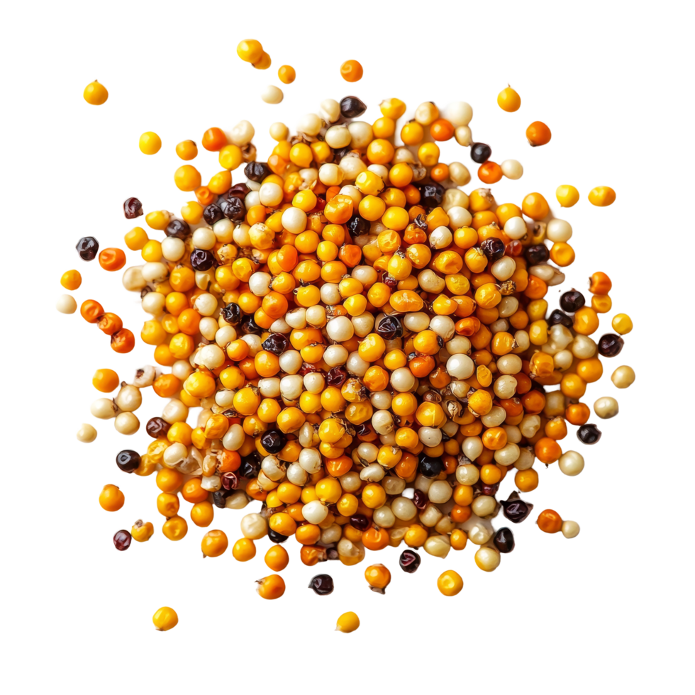 Variety of colorful peppercorns on a clean transparent background for culinary use and spice exploration, pepper corn on transparent background png