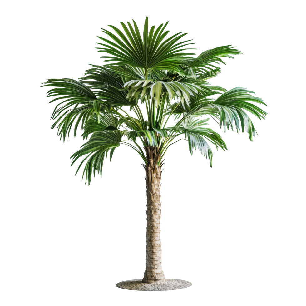 Asian Palmyra palm showcasing lush green fronds against a minimalist transparent backdrop, Asian Palmyra palm, Toddy palm, Sugar palm on transparent background png