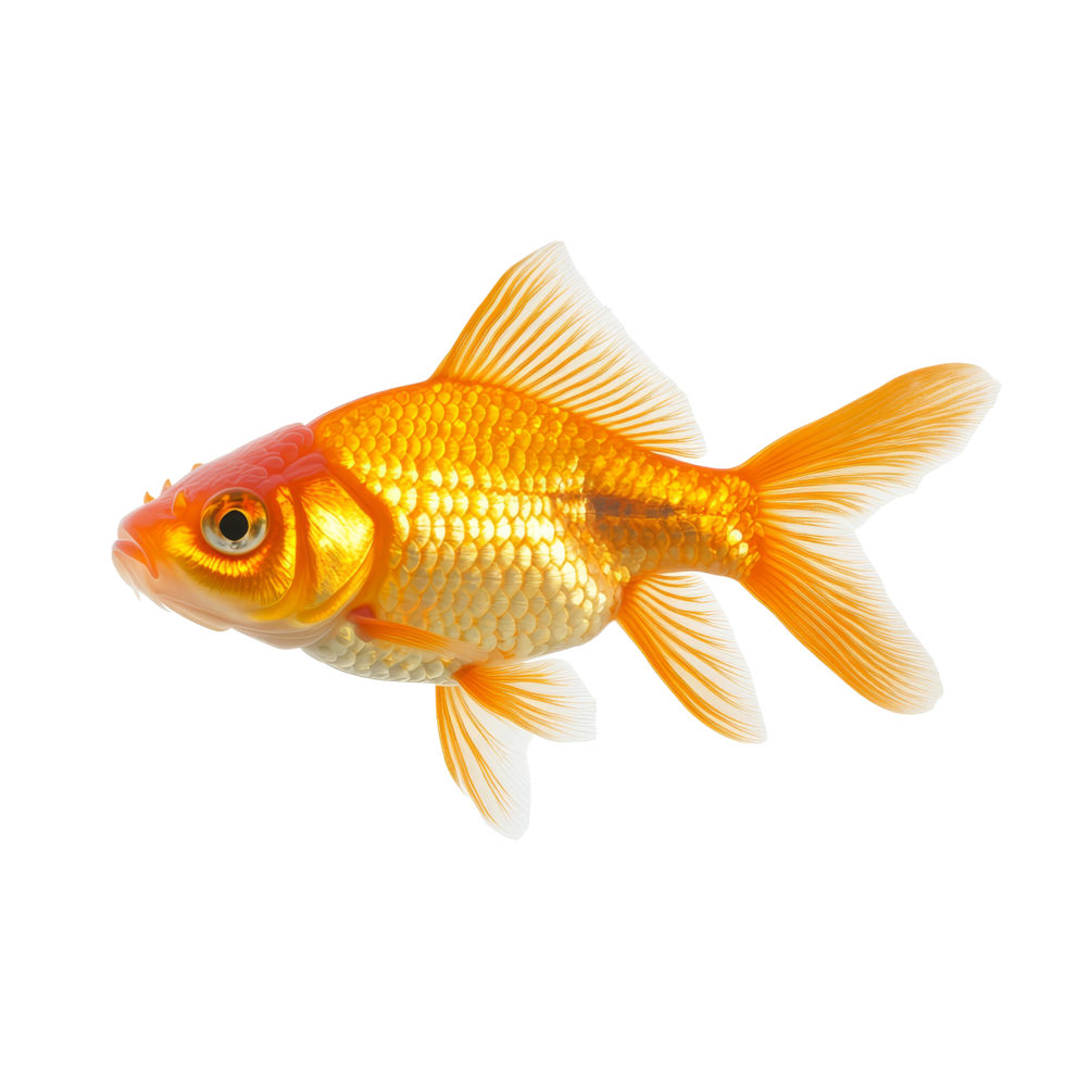 Vibrant goldfish Carassius auratus swimming gracefully against a clean transparent background in a tranquil setting, goldfish carassius auratus isolated on transparent background png