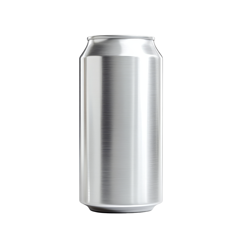 Aluminum soda can mockup showcasing sleek design on a clean transparent background, 330 ml Aluminum Soda Can Mockup on transparent background HighResolution P png