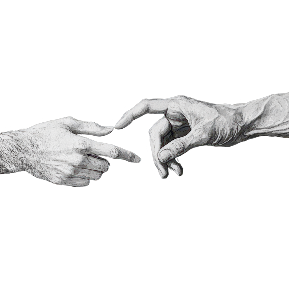 Touching hands convey connection and intimacy in a timeless moment, Hands reaching out and touching each other png