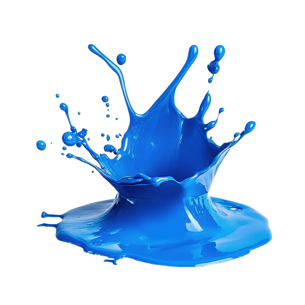Vibrant blue paint splash on white background capturing dynamic motion and artistic expression, Blue Paint Splash on white background png