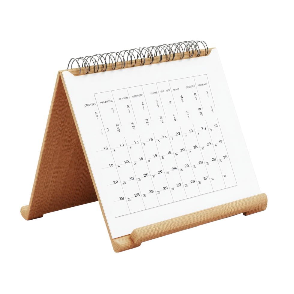 Table calendar for October displayed on a Transparent background, table calendar 2025 october isolated on White background png