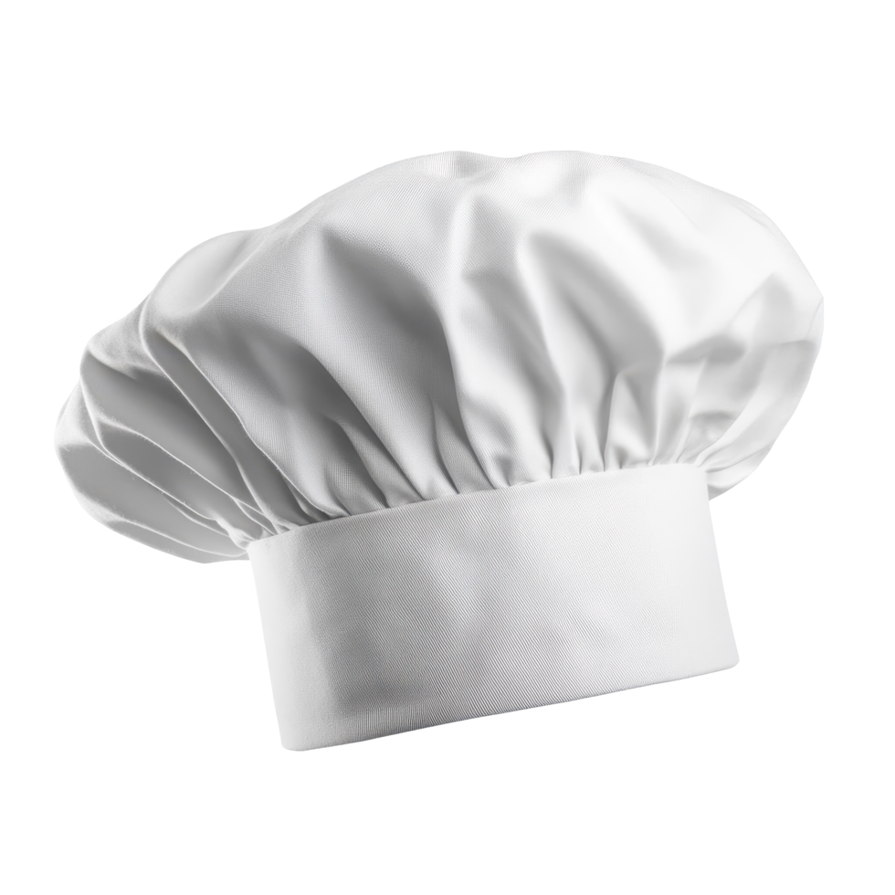 Classic white cooks cap isolated on a Transparent background for culinary presentation and professional use, White cooks cap isolated on background png
