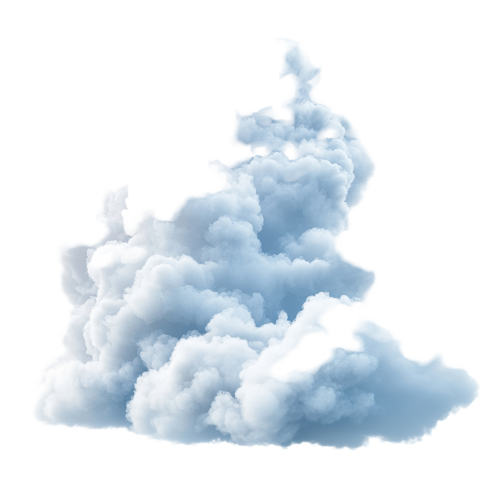 Soft white cloud over an isolated background creates a serene and tranquil atmosphere, Isolated soft cloud Transparent background png