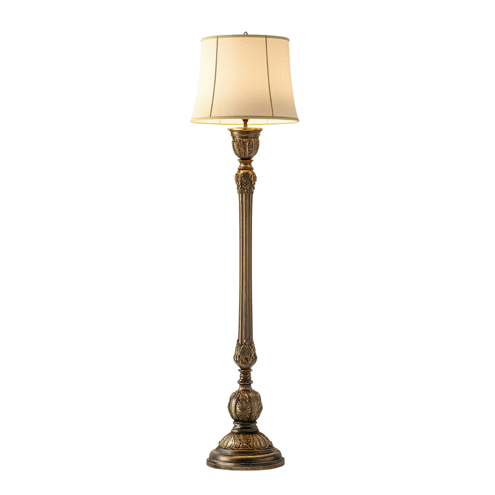 Candlestick floor lamp with elegant design and soft shade isolated on a white background, Candlestick Floor Lamp isolated on white background or white backgroud png