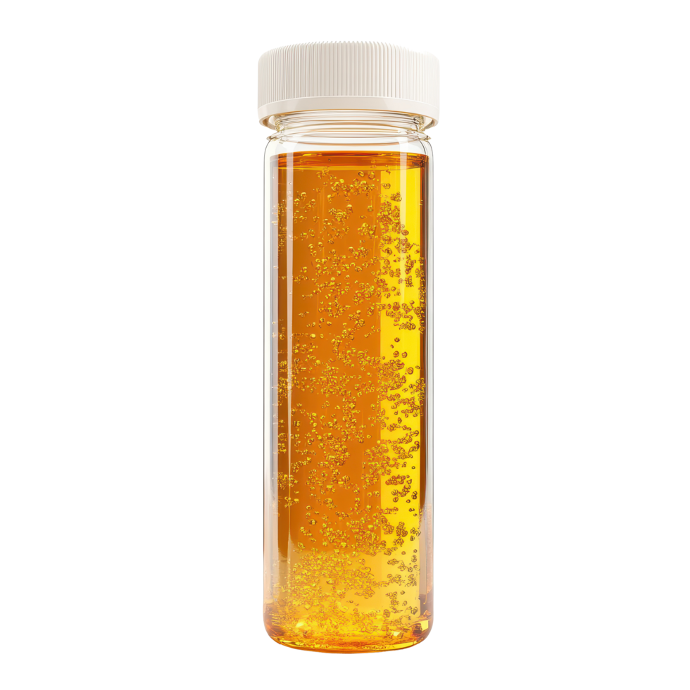 Honey stored in a transparent plastic tube on a white background for display and analysis, honey in plastic tubeisolated on white background png