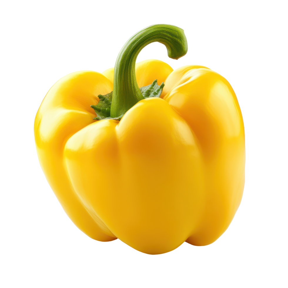 Fresh yellow sweet bell pepper isolated on Transparent background for culinary uses and healthy recipes, Yellow sweet bell pepper isolated on background png