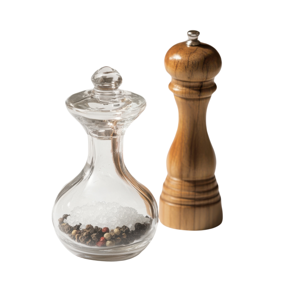 Salt shaker and pepper mill, isolated on transparent background png