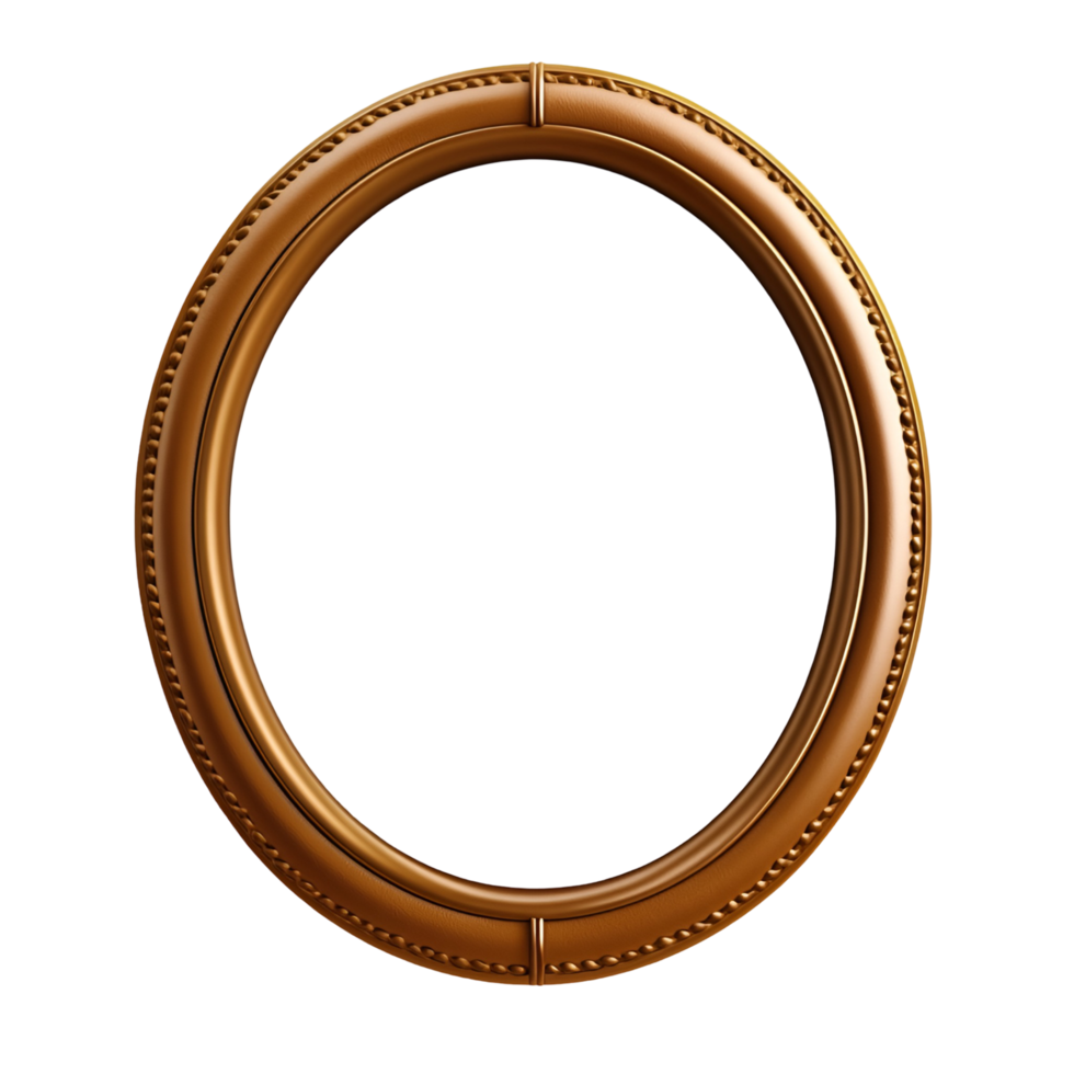 Oval Shaped Wooden Frame With Transparent Background png