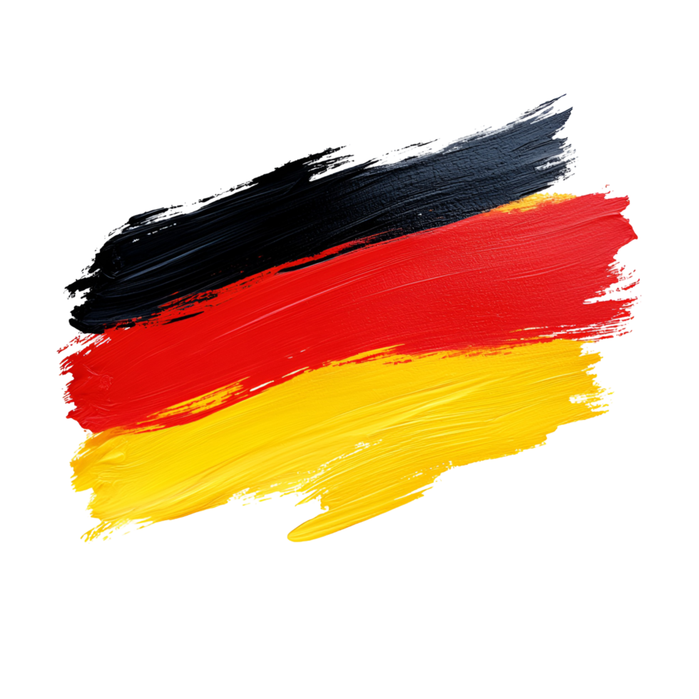Germany Flag With Brush Strokes Painted on transparent background png