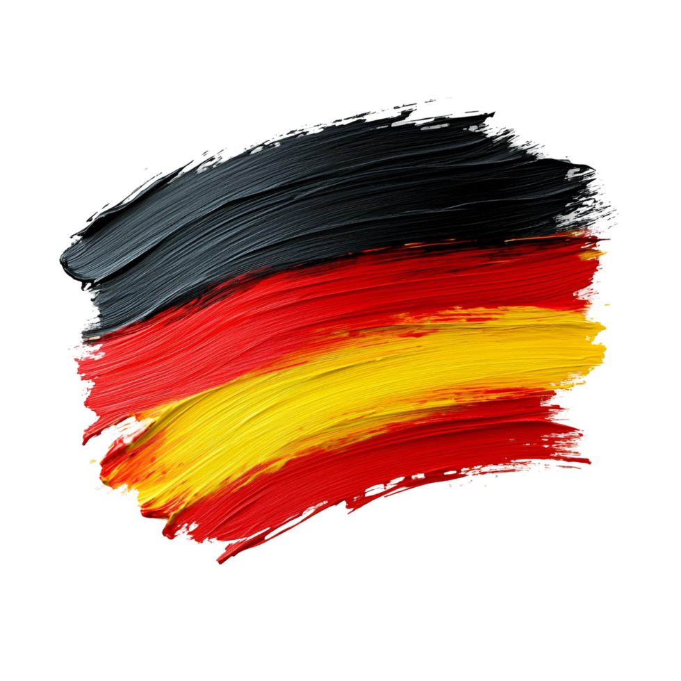 Germany Flag Painted With Brush Strokes on transparent background png