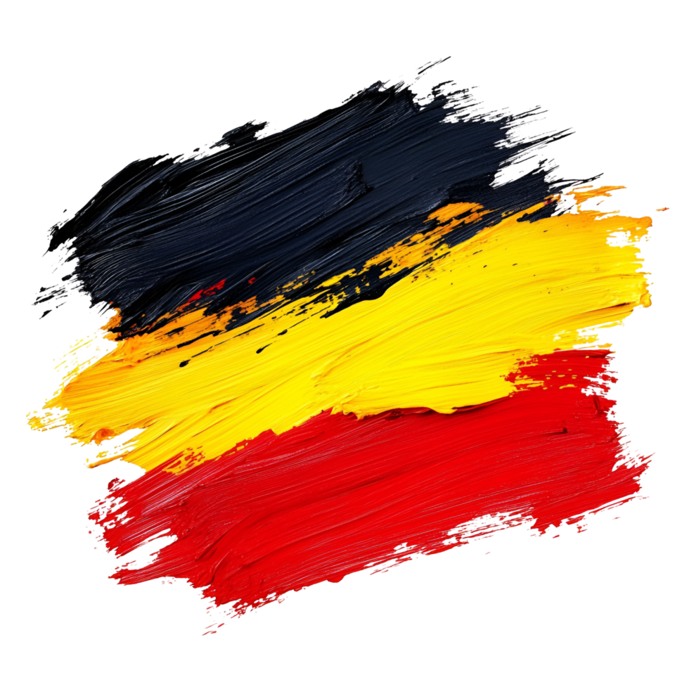 Painted Germany Flag With Brush Strokes on transparent background png