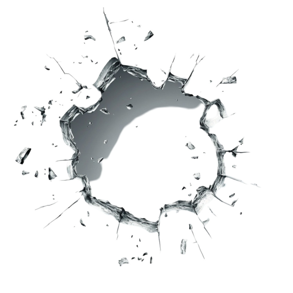 Broken Wall With Crack Hole Transparent Background png
