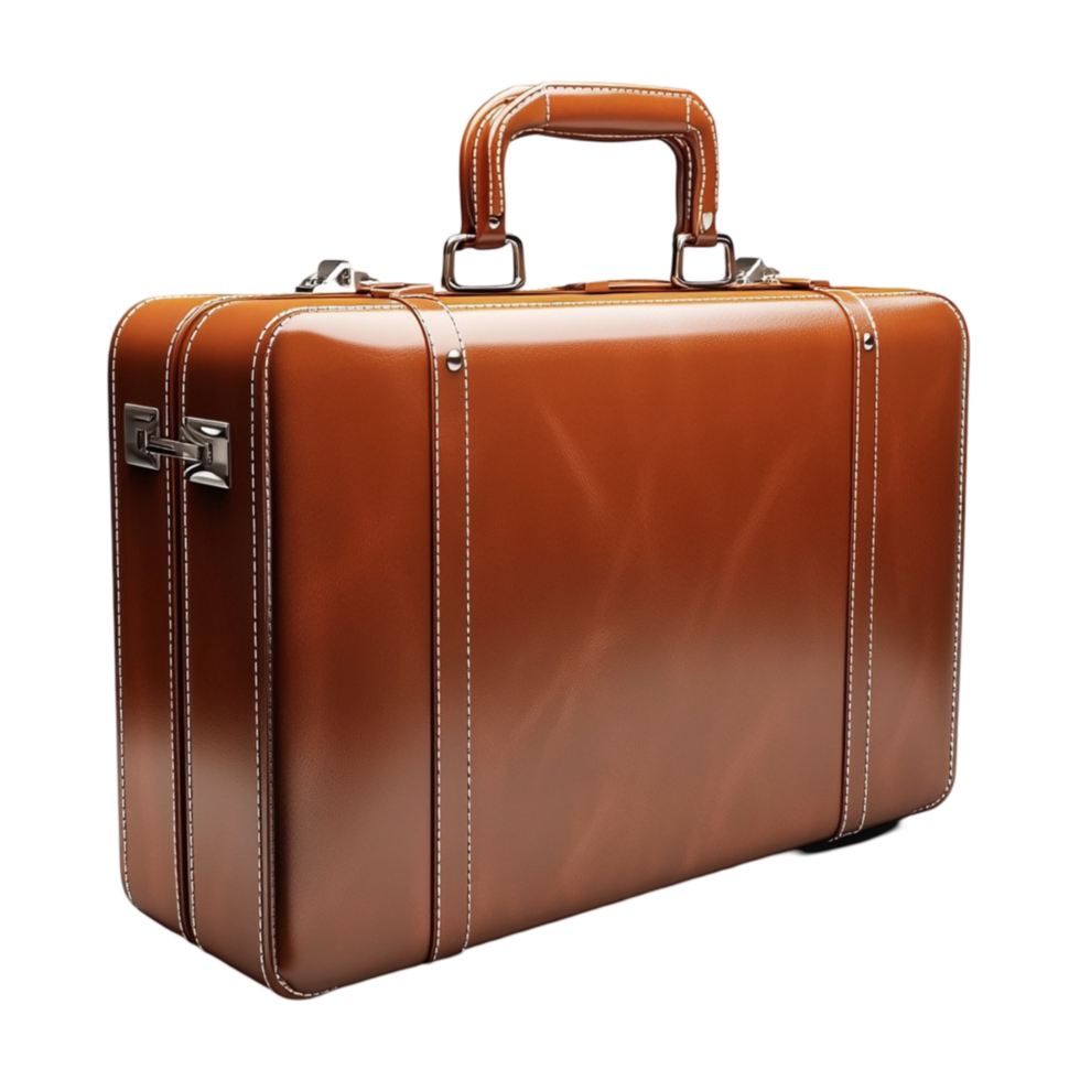 Retro Travel Brown Suitcase Prop Transparent Background png