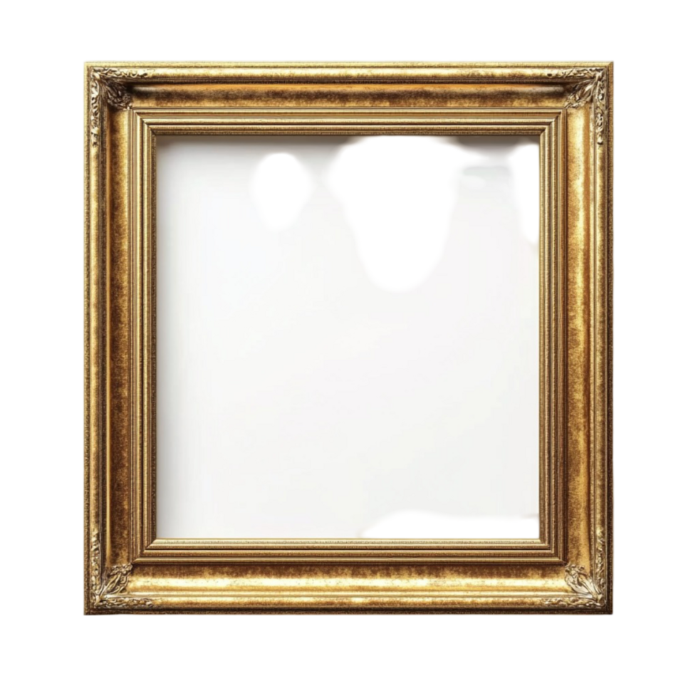 Decorative Gold Frame With Blank Space on a transparent background png