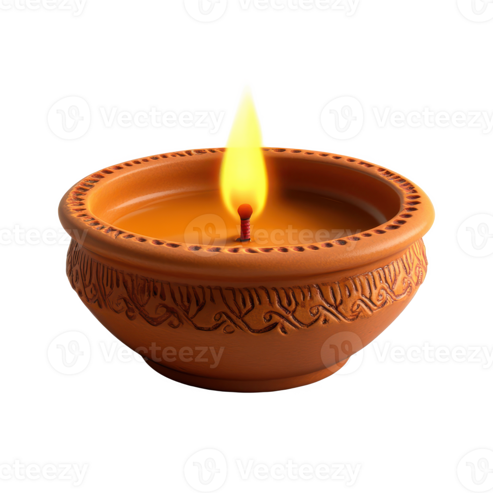 Diwali diya flame on a transparent background png