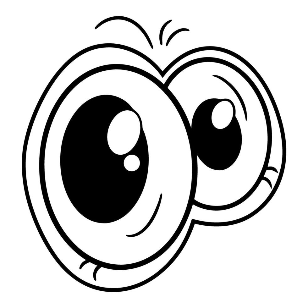 Cute eyes with expressive eyebrows on a white background vector