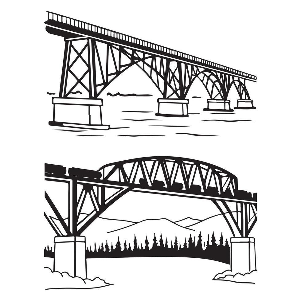 illustration of Railway bridge vector