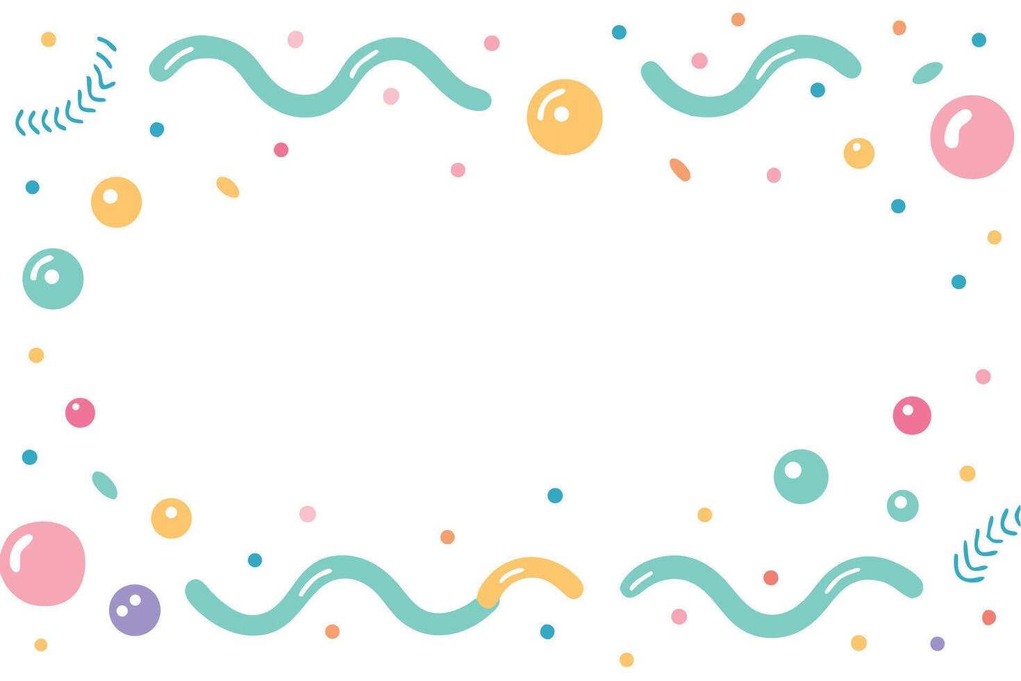 Festive with Wavy Lines, Confetti Circles on a Clean White Background vector