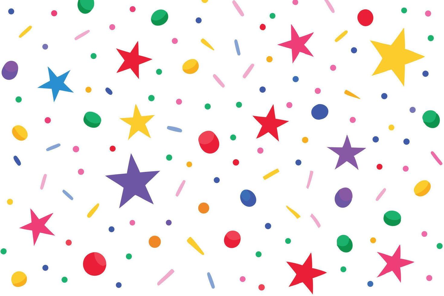 Festive Confetti Star Scatter Pattern on White Backdrop Celebration Decoration vector