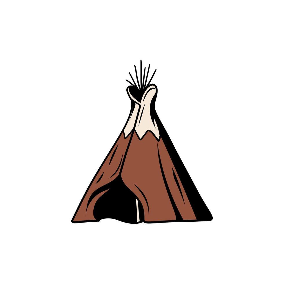 native tent hand drawing illustration vector