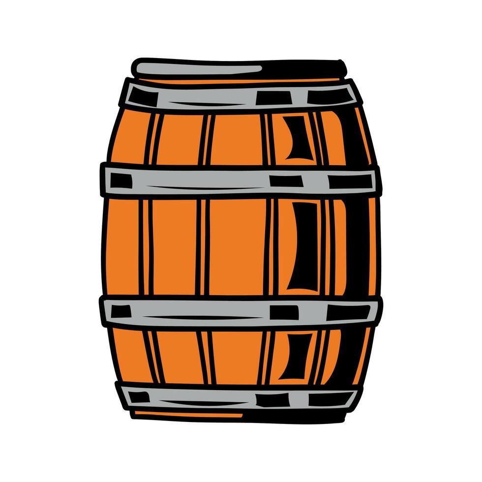 barrel hand drawing illustration vector