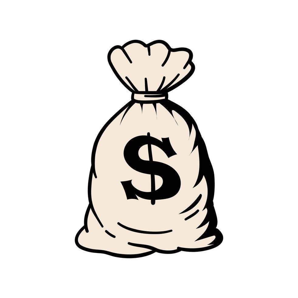 money hand drawing illustration vector