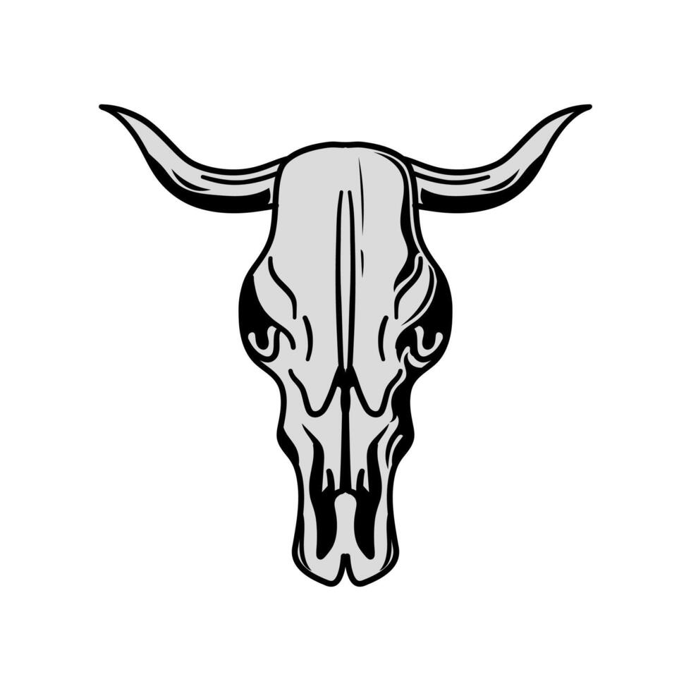 bull skull illustration for mascot, logo, template design, etc vector