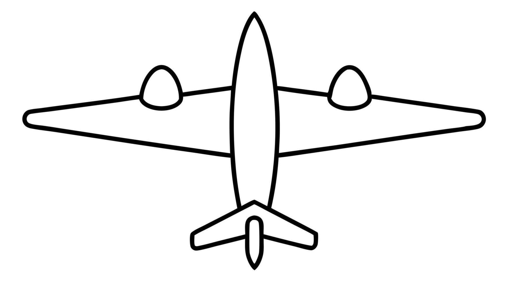 Outlined Airplane Top View Aircraft vector