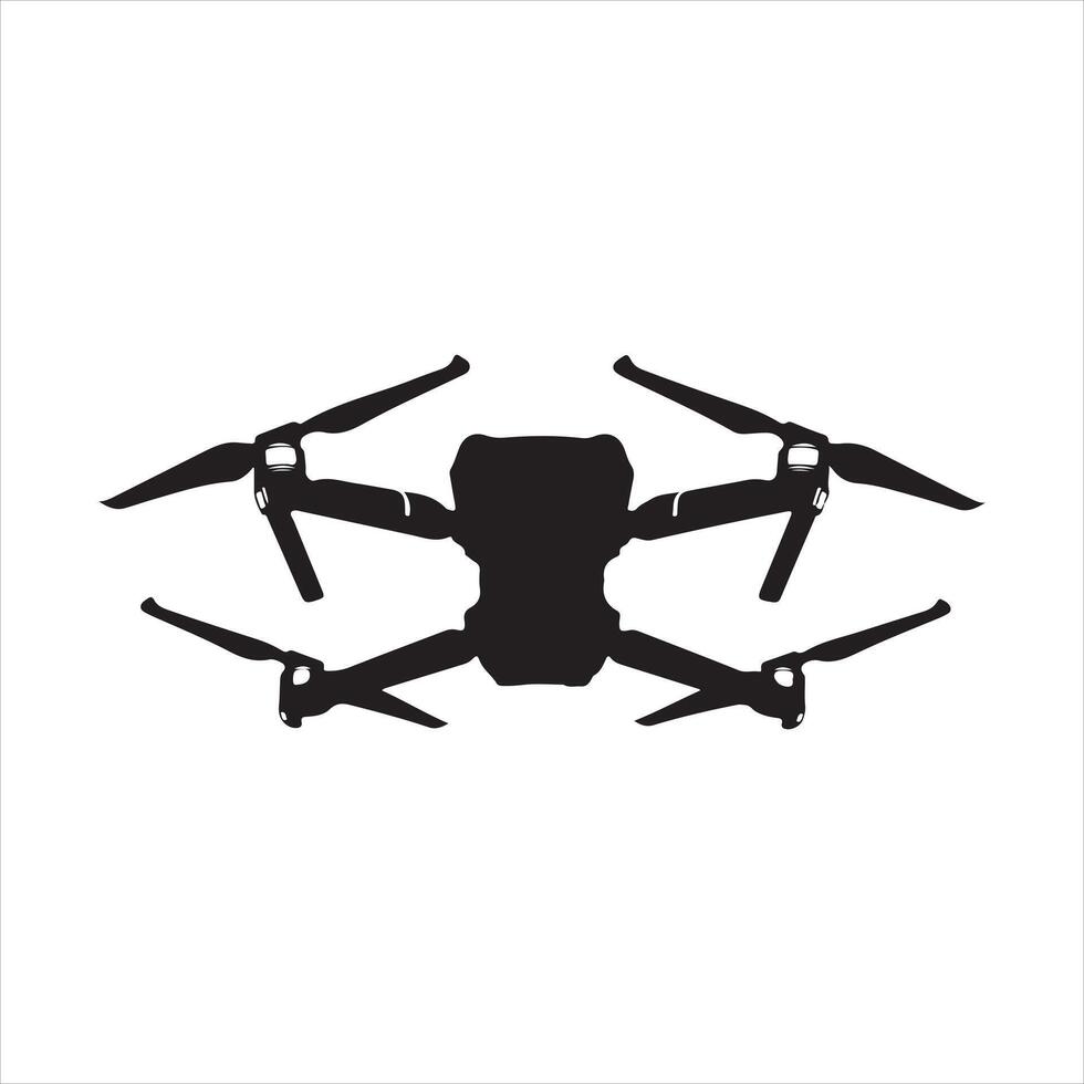 Drone black silhouette vector