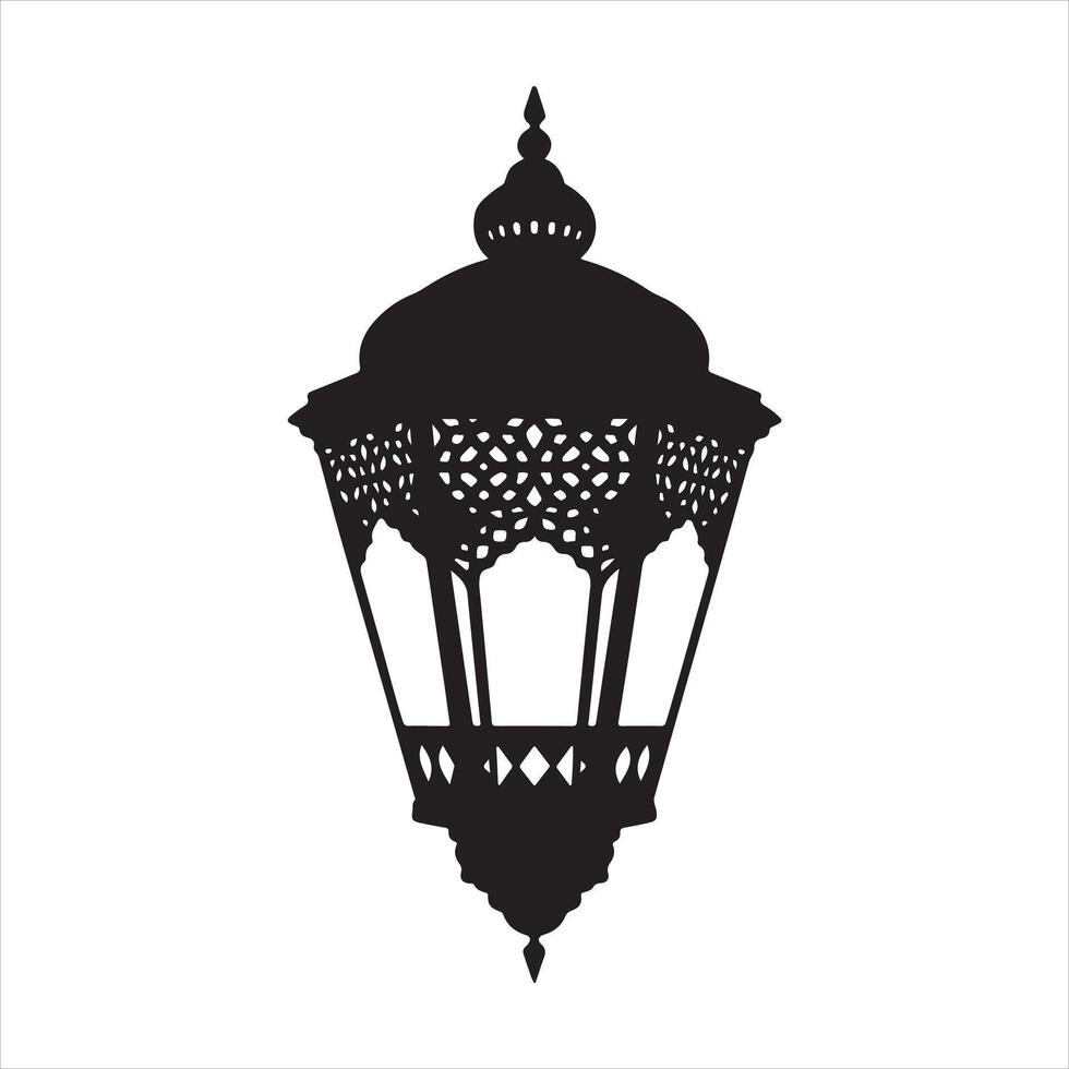 A Classic Eastern Lantern Fancy Traditional Islamic silhouette vector