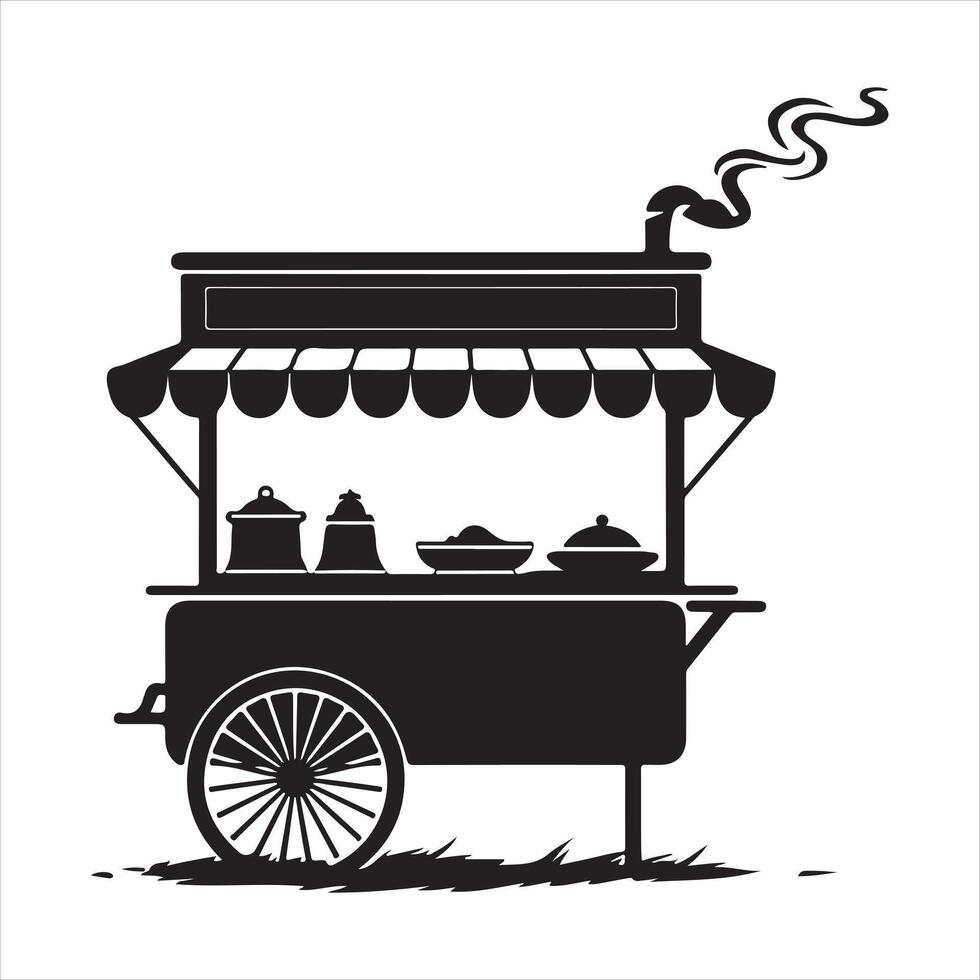 Food Cart black silhouette vector