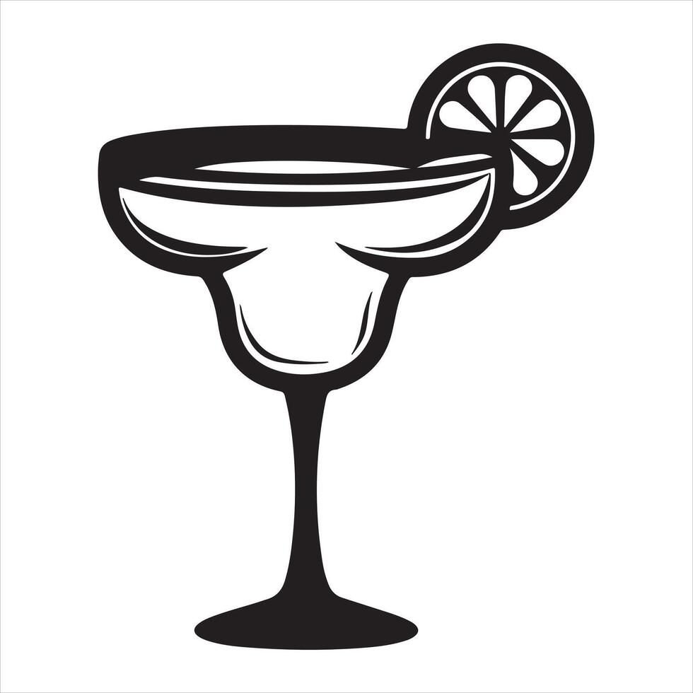 Margarita Glass silhouette vector