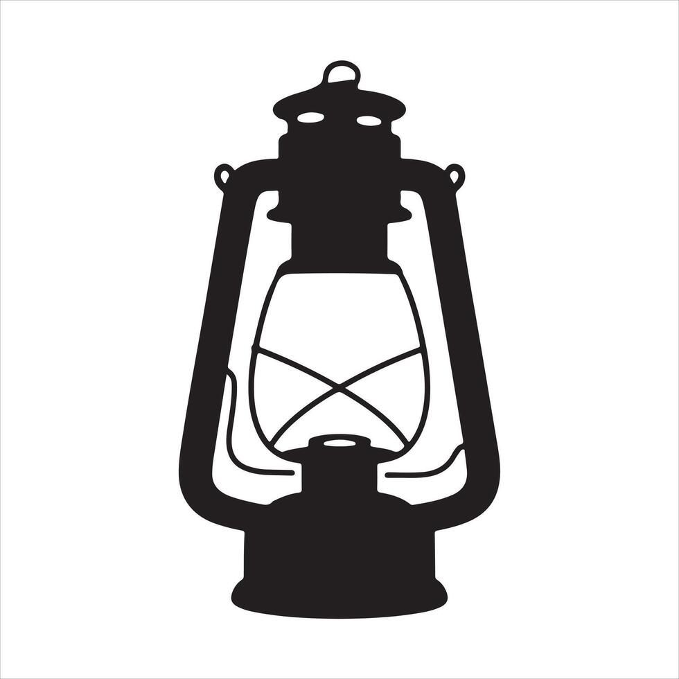 old Lantern silhouette vector