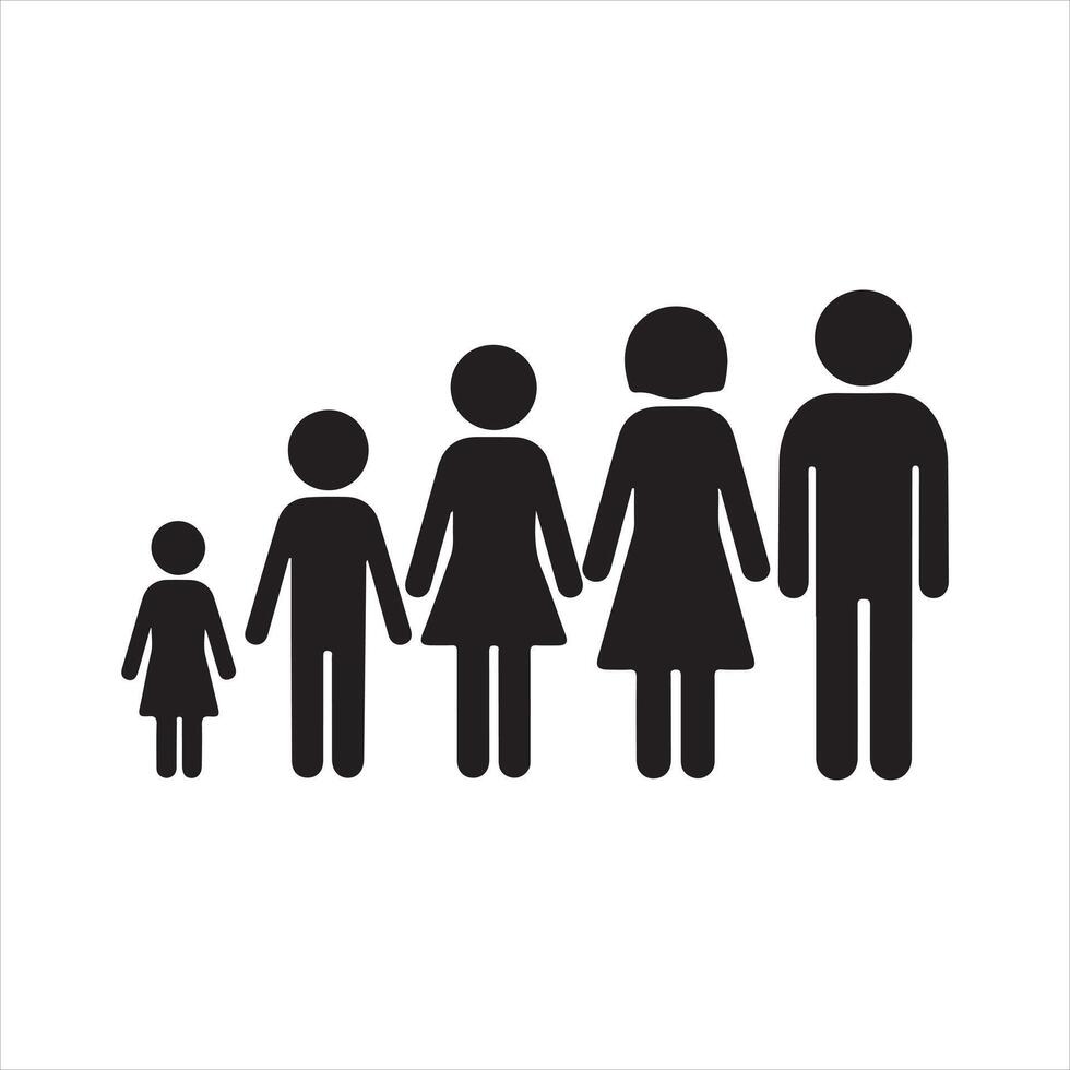 Human in different ages silhouette vector