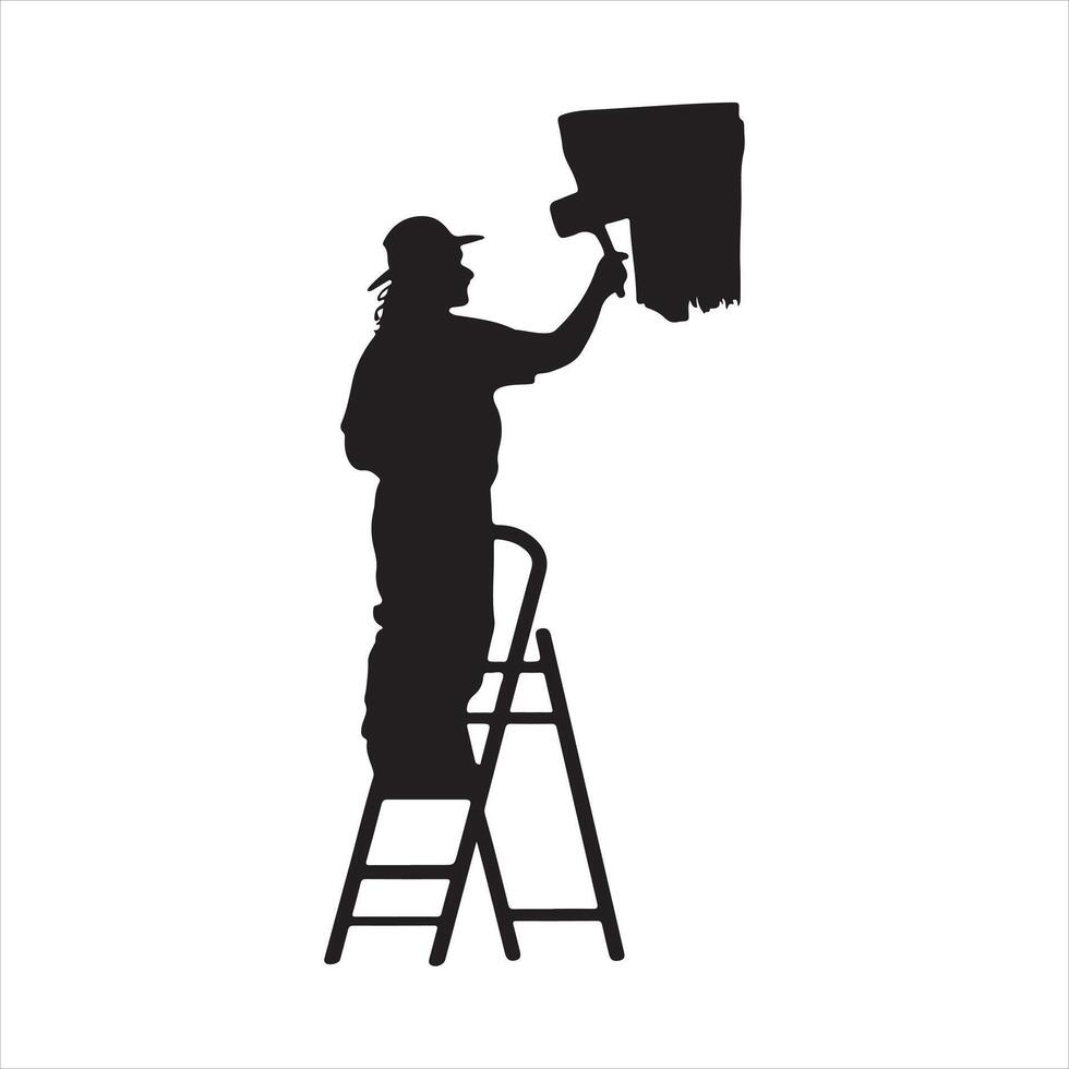 A Diligent Home Painter silhouette vector