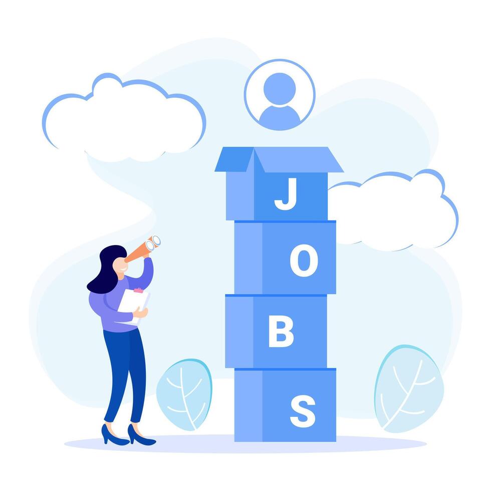 Illustration graphic cartoon character of jobs vector