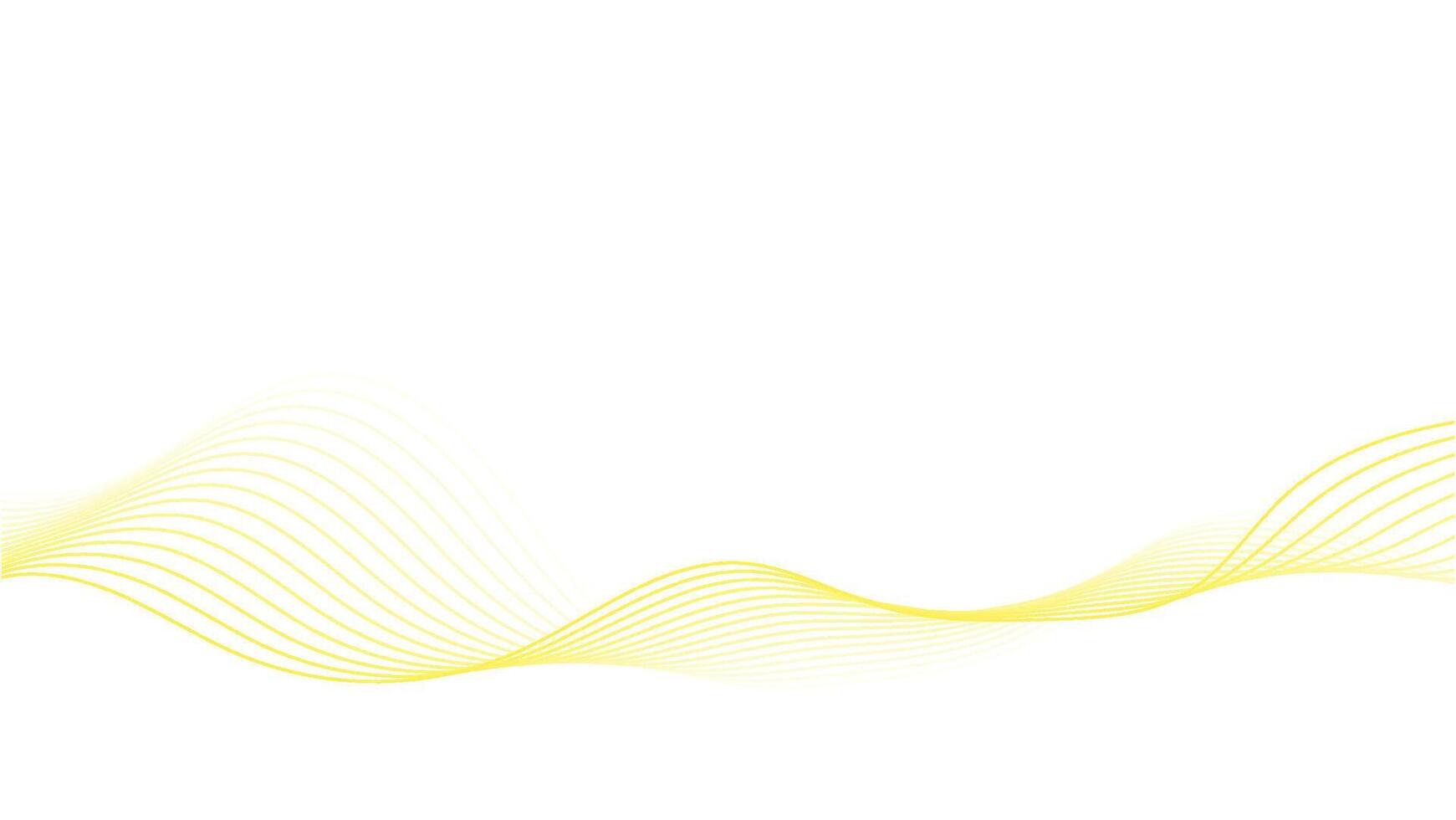 Minimalist Yellow Wave Lines on White Background vector