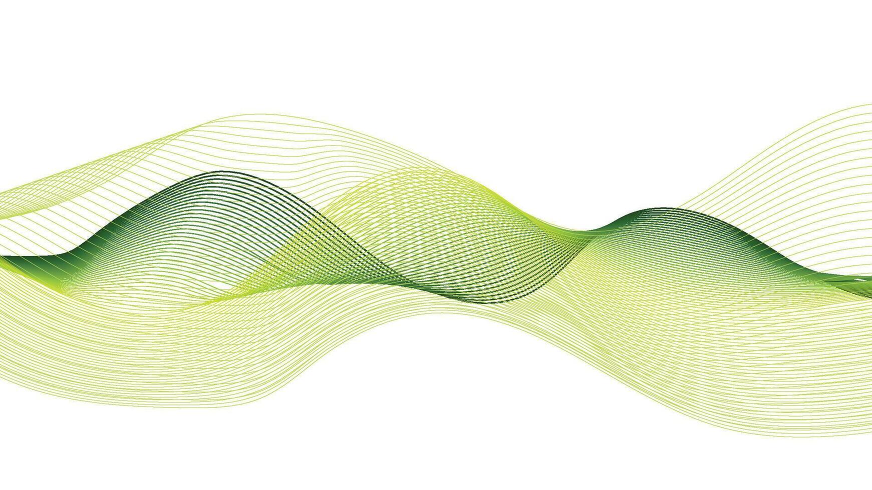 Green Abstract Wave Lines on a White Background vector