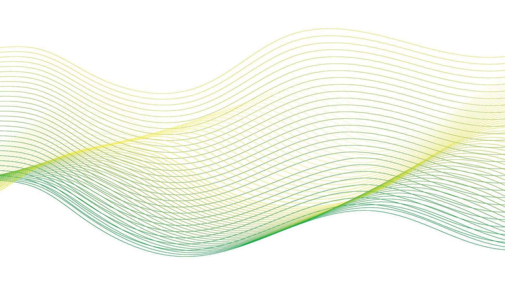 Modern Abstract Waveform Design in Green and Yellow vector