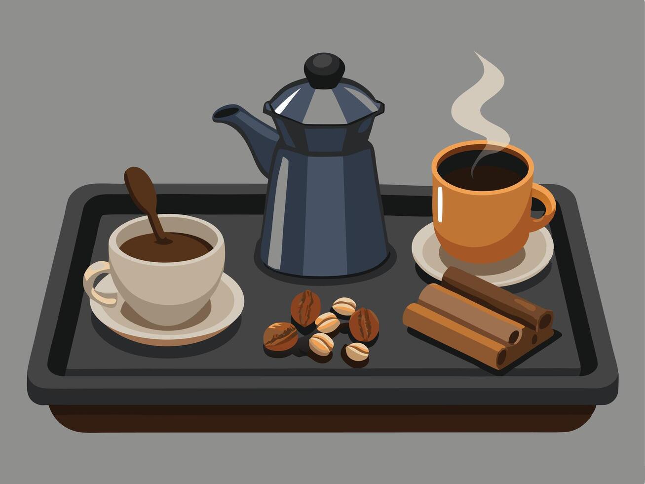 A coffee maker and coffee maker on a table vector