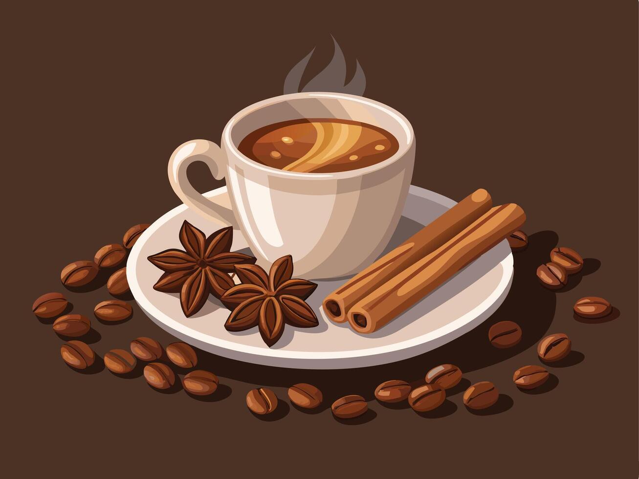 espresso coffee with cup vector