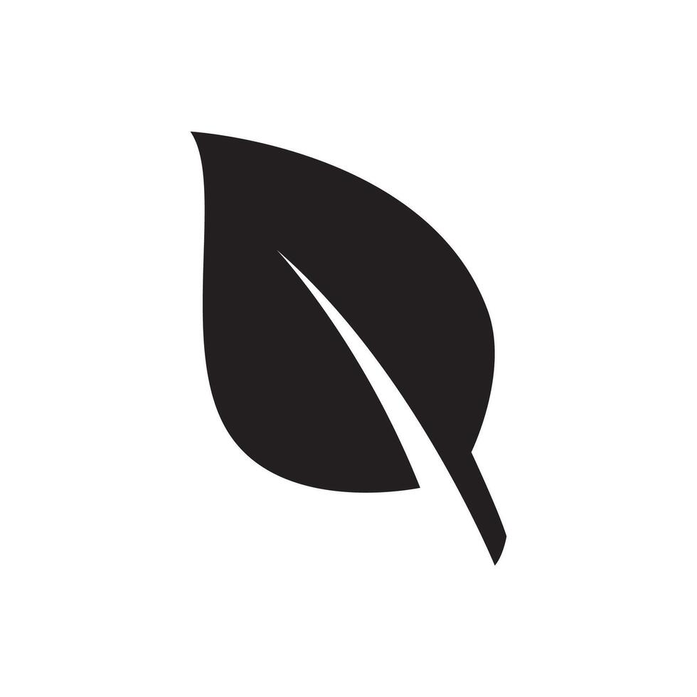 A black and white leaf icon on a white background vector