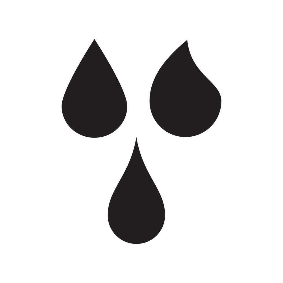 A black and white image of three drops of water vector