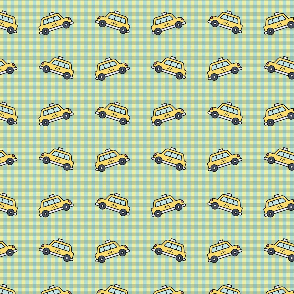 A pattern with yellow cars on it vector