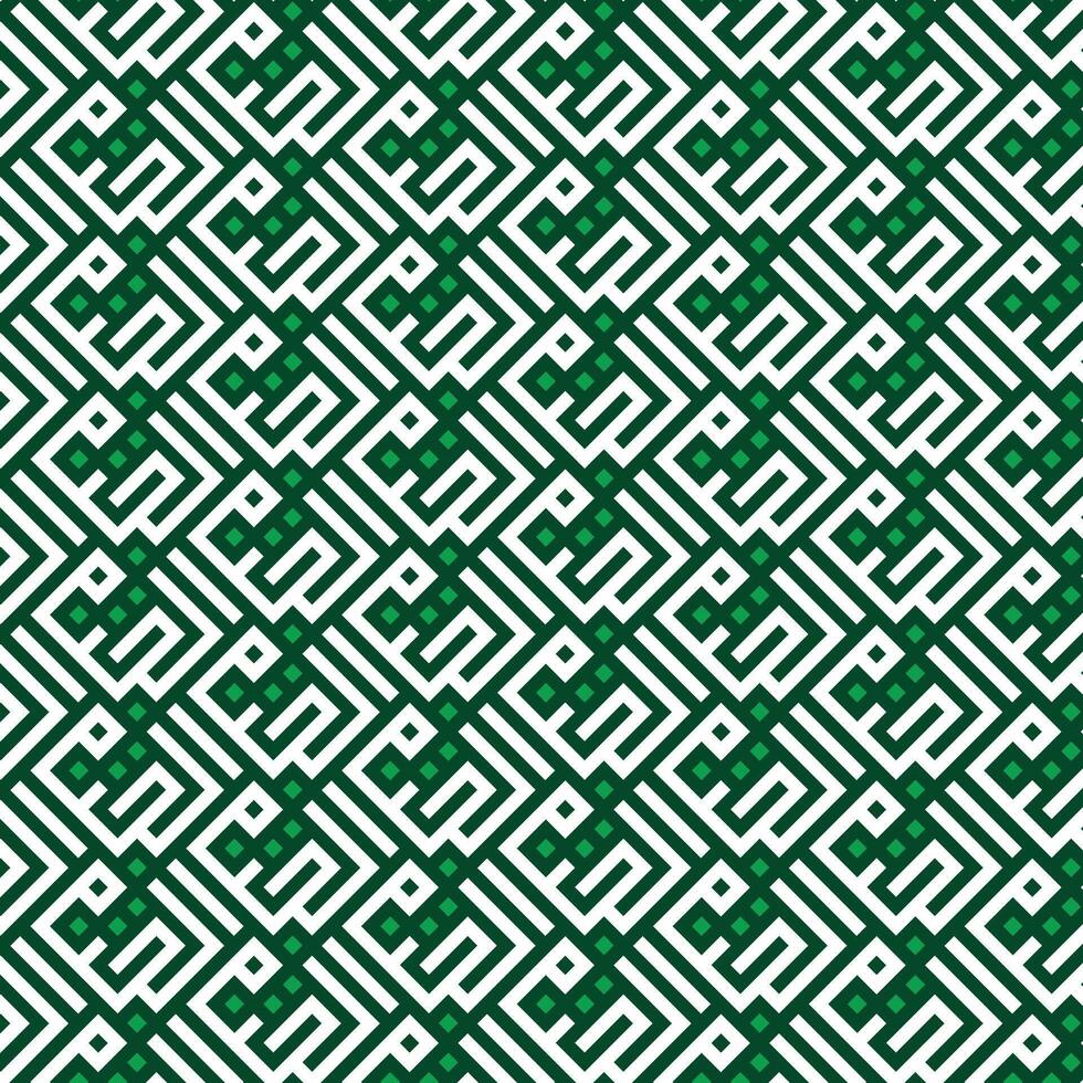 A green and white geometric pattern vector