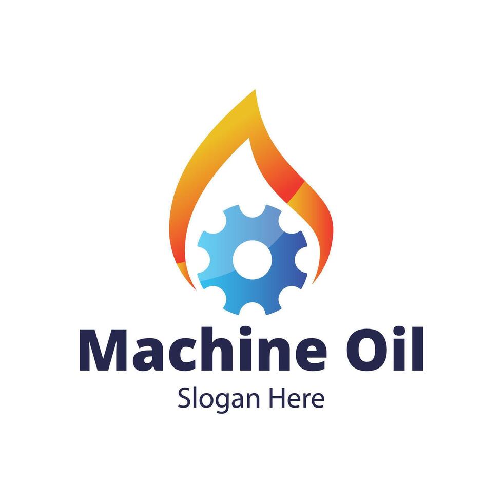 Machine oil logo design template vector