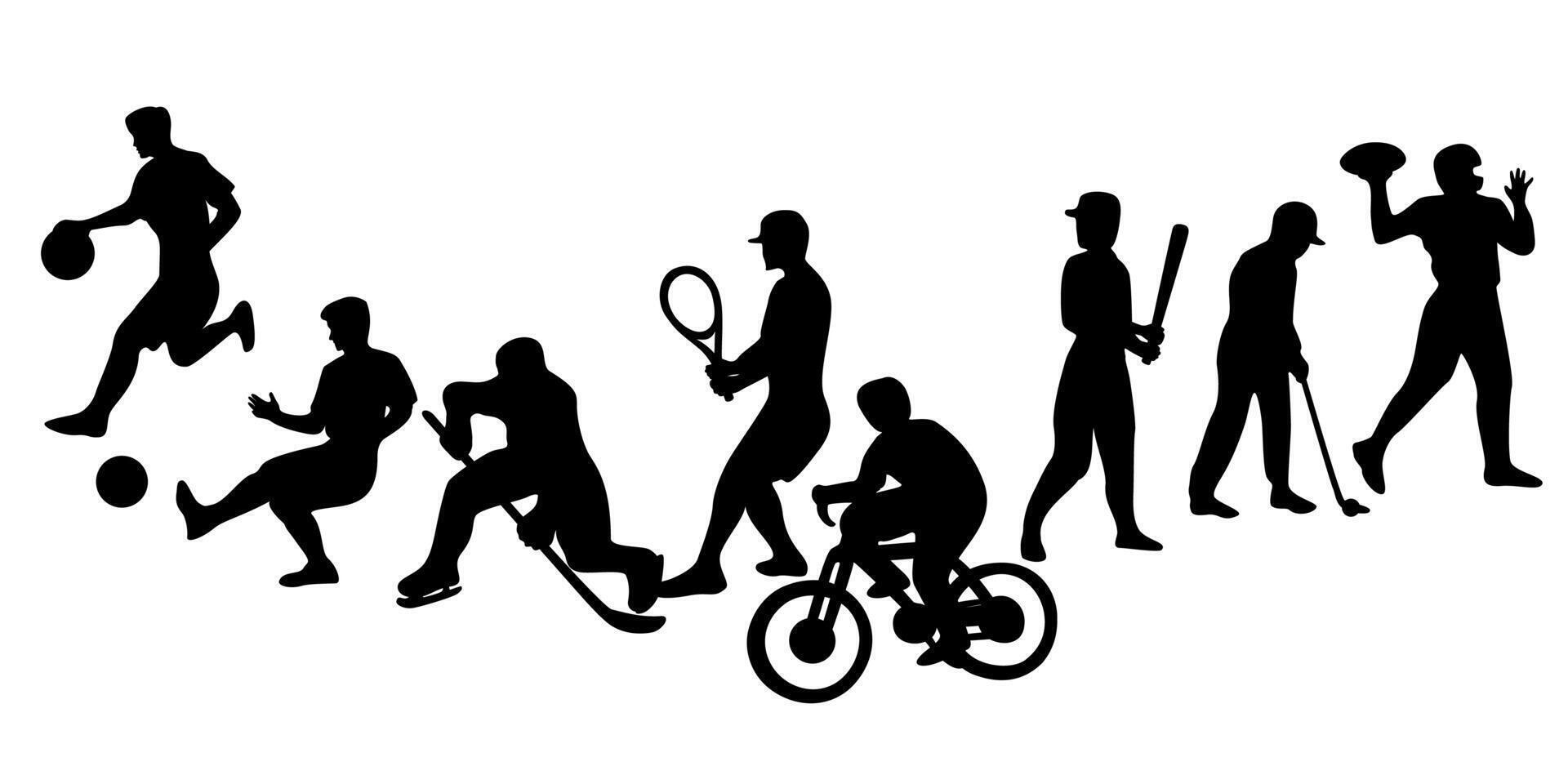 sport player mix silhouette illustration design. vector